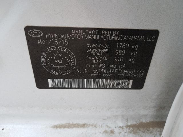 Photo 9 VIN: 5NPDH4AE3GH661773 - HYUNDAI ELANTRA SE 