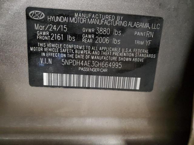 Photo 11 VIN: 5NPDH4AE3GH664995 - HYUNDAI ELANTRA SE 