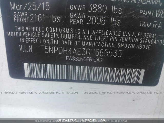 Photo 8 VIN: 5NPDH4AE3GH665533 - HYUNDAI ELANTRA 