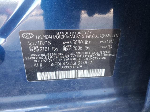 Photo 9 VIN: 5NPDH4AE3GH674622 - HYUNDAI ELANTRA SE 