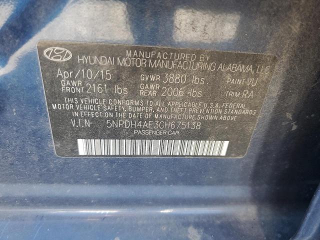 Photo 11 VIN: 5NPDH4AE3GH675138 - HYUNDAI ELANTRA SE 