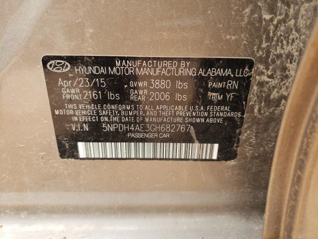 Photo 9 VIN: 5NPDH4AE3GH682767 - HYUNDAI ELANTRA SE 