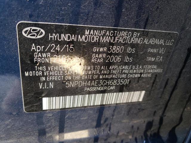 Photo 11 VIN: 5NPDH4AE3GH683501 - HYUNDAI ELANTRA SE 