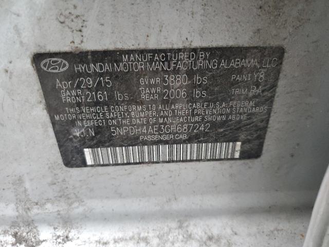 Photo 11 VIN: 5NPDH4AE3GH687242 - HYUNDAI ELANTRA 