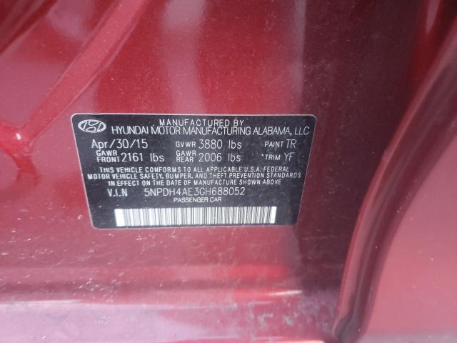 Photo 9 VIN: 5NPDH4AE3GH688052 - HYUNDAI ELANTRA SE 