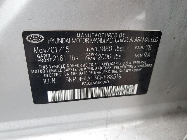 Photo 11 VIN: 5NPDH4AE3GH688519 - HYUNDAI ELANTRA 