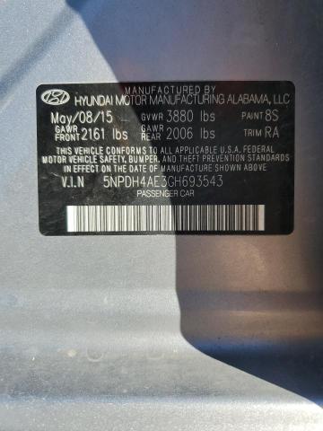 Photo 9 VIN: 5NPDH4AE3GH693543 - HYUNDAI ELANTRA SE 