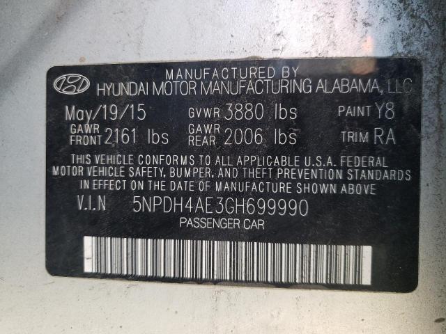 Photo 9 VIN: 5NPDH4AE3GH699990 - HYUNDAI ELANTRA SE 