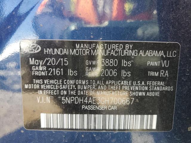 Photo 11 VIN: 5NPDH4AE3GH700667 - HYUNDAI ELANTRA 