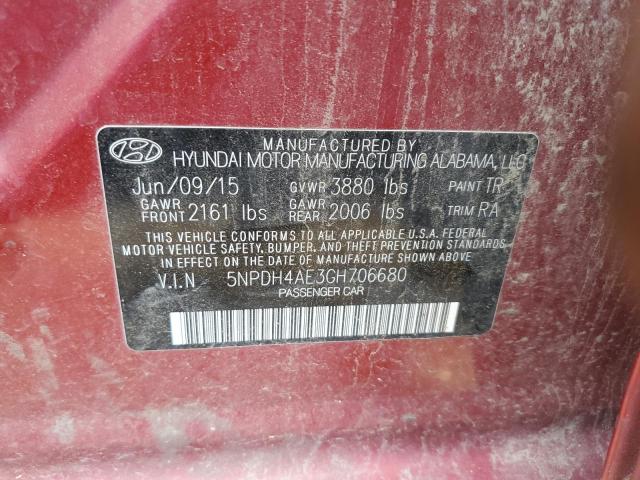 Photo 11 VIN: 5NPDH4AE3GH706680 - HYUNDAI ELANTRA SE 