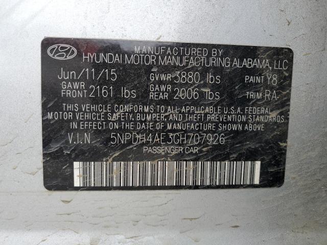 Photo 11 VIN: 5NPDH4AE3GH707926 - HYUNDAI ELANTRA 