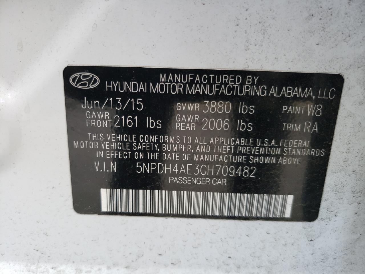 Photo 12 VIN: 5NPDH4AE3GH709482 - HYUNDAI ELANTRA 