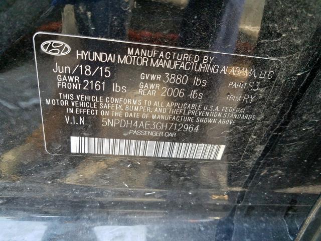 Photo 9 VIN: 5NPDH4AE3GH712964 - HYUNDAI ELANTRA SE 