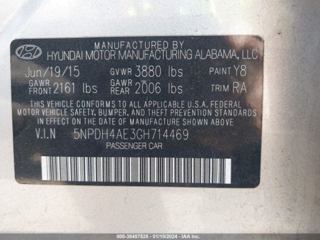 Photo 8 VIN: 5NPDH4AE3GH714469 - HYUNDAI ELANTRA 