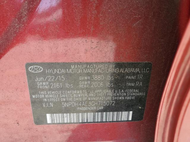 Photo 9 VIN: 5NPDH4AE3GH715072 - HYUNDAI ELANTRA SE 