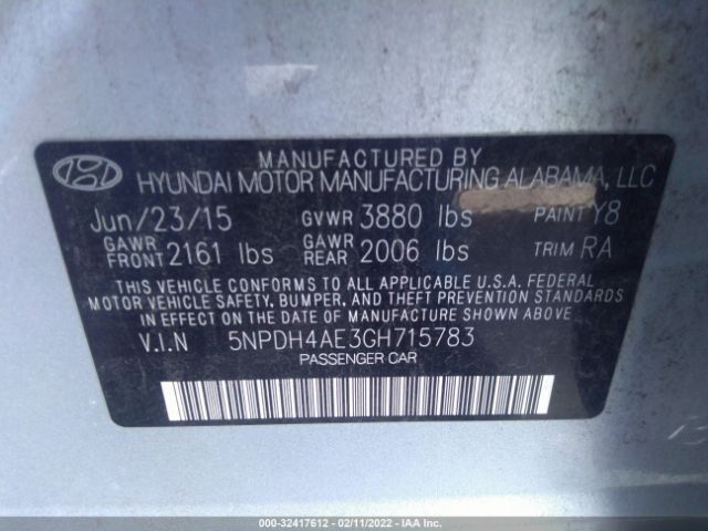 Photo 8 VIN: 5NPDH4AE3GH715783 - HYUNDAI ELANTRA 