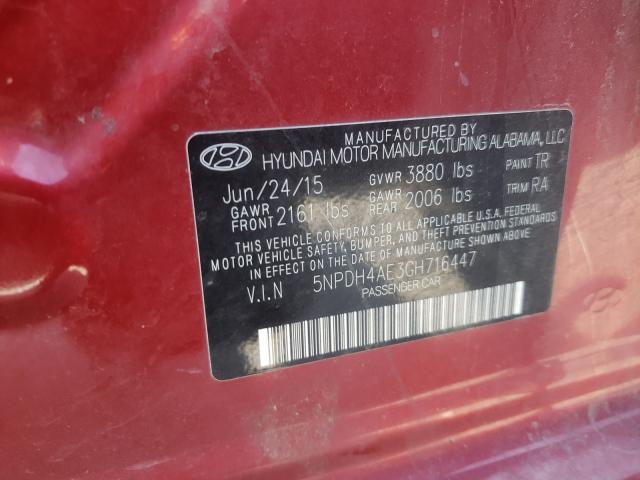 Photo 9 VIN: 5NPDH4AE3GH716447 - HYUNDAI ELANTRA SE 