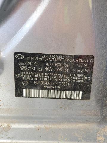 Photo 12 VIN: 5NPDH4AE3GH719574 - HYUNDAI ELANTRA SE 