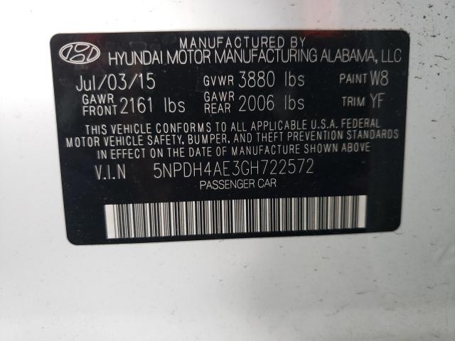 Photo 9 VIN: 5NPDH4AE3GH722572 - HYUNDAI ELANTRA SE 