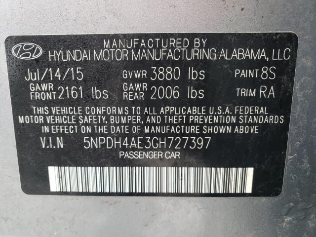 Photo 9 VIN: 5NPDH4AE3GH727397 - HYUNDAI ELANTRA 