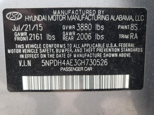 Photo 12 VIN: 5NPDH4AE3GH730526 - HYUNDAI ELANTRA 