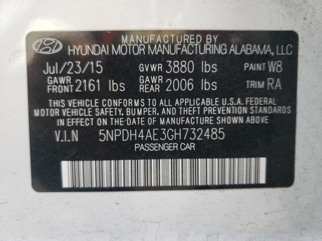 Photo 12 VIN: 5NPDH4AE3GH732485 - HYUNDAI ELANTRA SE 