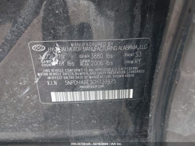 Photo 8 VIN: 5NPDH4AE3GH733975 - HYUNDAI ELANTRA 