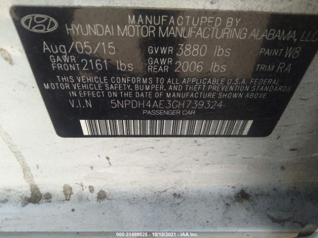 Photo 8 VIN: 5NPDH4AE3GH739324 - HYUNDAI ELANTRA 