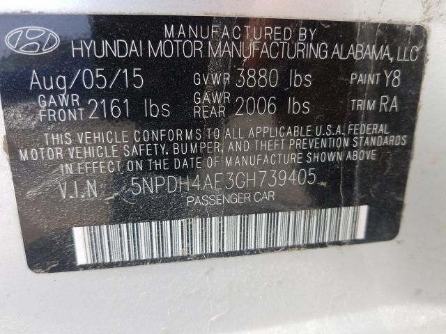 Photo 9 VIN: 5NPDH4AE3GH739405 - HYUNDAI ELANTRA SE 