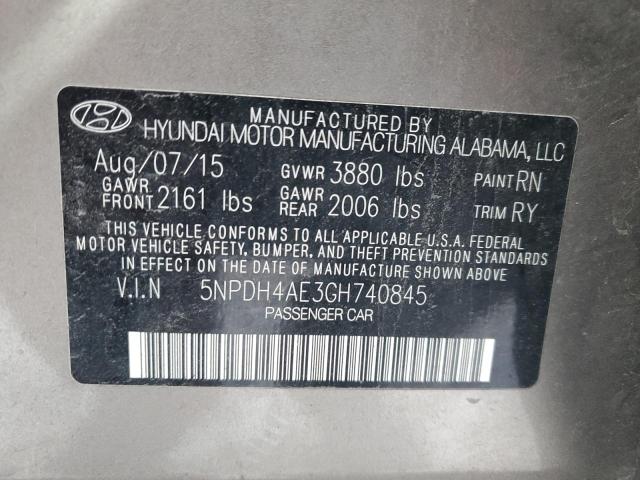 Photo 11 VIN: 5NPDH4AE3GH740845 - HYUNDAI ELANTRA SE 