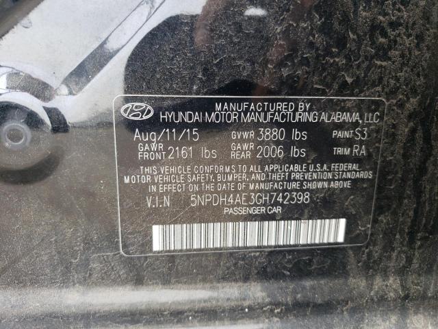 Photo 11 VIN: 5NPDH4AE3GH742398 - HYUNDAI ELANTRA SE 