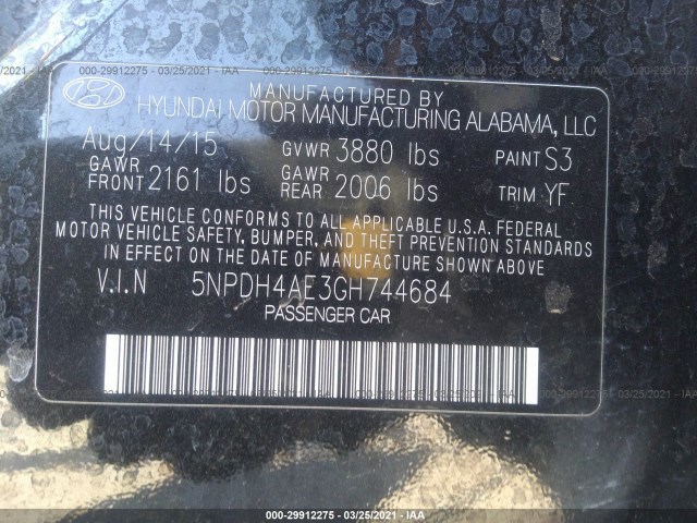 Photo 8 VIN: 5NPDH4AE3GH744684 - HYUNDAI ELANTRA 