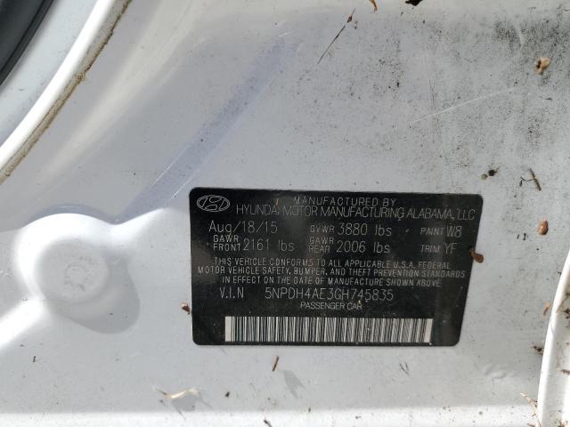 Photo 9 VIN: 5NPDH4AE3GH745835 - HYUNDAI ELANTRA SE 