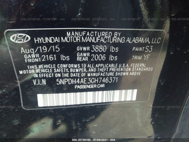 Photo 8 VIN: 5NPDH4AE3GH746371 - HYUNDAI ELANTRA 