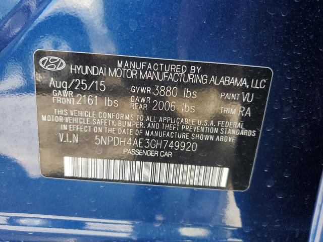 Photo 12 VIN: 5NPDH4AE3GH749920 - HYUNDAI ELANTRA 