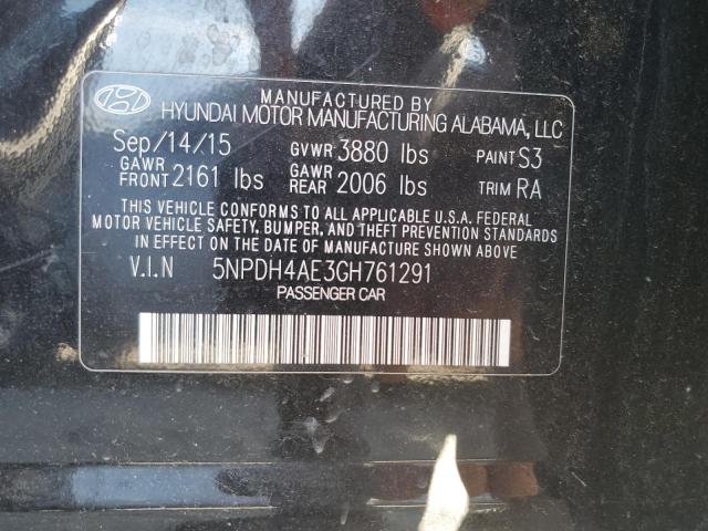 Photo 11 VIN: 5NPDH4AE3GH761291 - HYUNDAI ELANTRA SE 