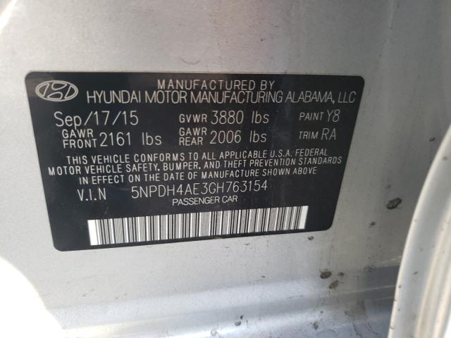 Photo 9 VIN: 5NPDH4AE3GH763154 - HYUNDAI ELANTRA SE 