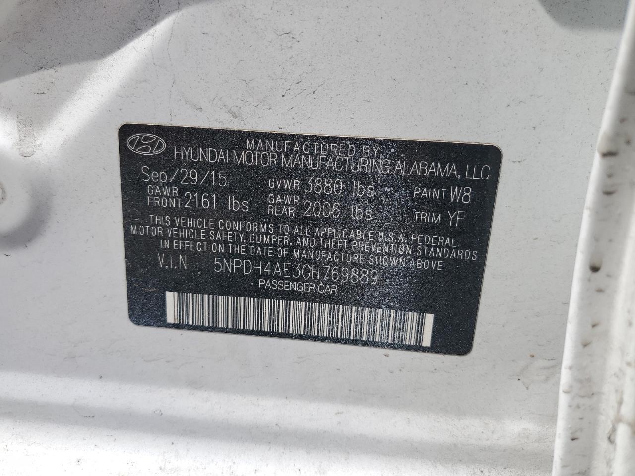 Photo 11 VIN: 5NPDH4AE3GH769889 - HYUNDAI ELANTRA 