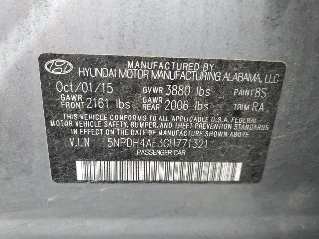 Photo 12 VIN: 5NPDH4AE3GH771321 - HYUNDAI ELANTRA SE 