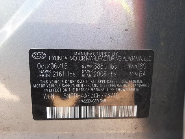 Photo 9 VIN: 5NPDH4AE3GH773716 - HYUNDAI ELANTRA SE 