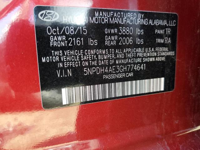 Photo 11 VIN: 5NPDH4AE3GH774641 - HYUNDAI ELANTRA SE 