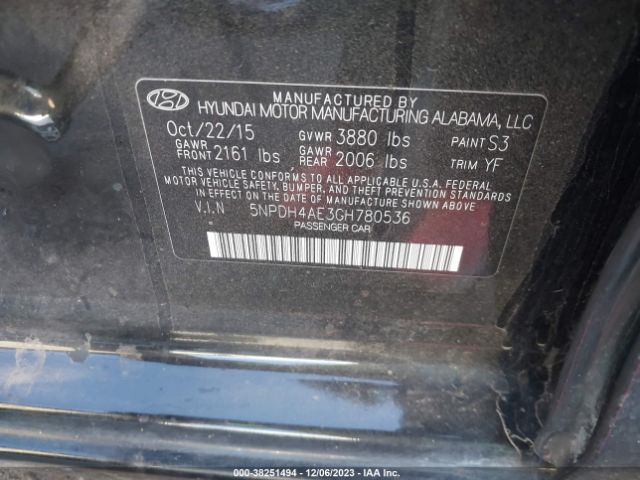 Photo 8 VIN: 5NPDH4AE3GH780536 - HYUNDAI ELANTRA 