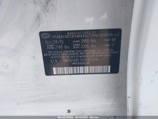 Photo 8 VIN: 5NPDH4AE3GH782514 - HYUNDAI ELANTRA 