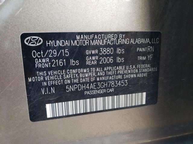 Photo 11 VIN: 5NPDH4AE3GH783453 - HYUNDAI ELANTRA 