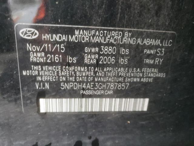 Photo 11 VIN: 5NPDH4AE3GH787857 - HYUNDAI ELANTRA SE 