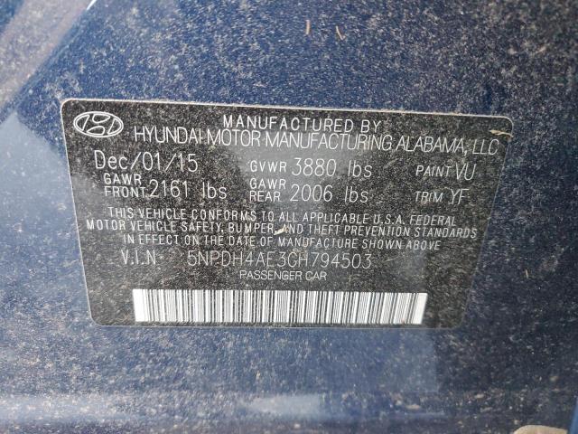 Photo 12 VIN: 5NPDH4AE3GH794503 - HYUNDAI ELANTRA SE 