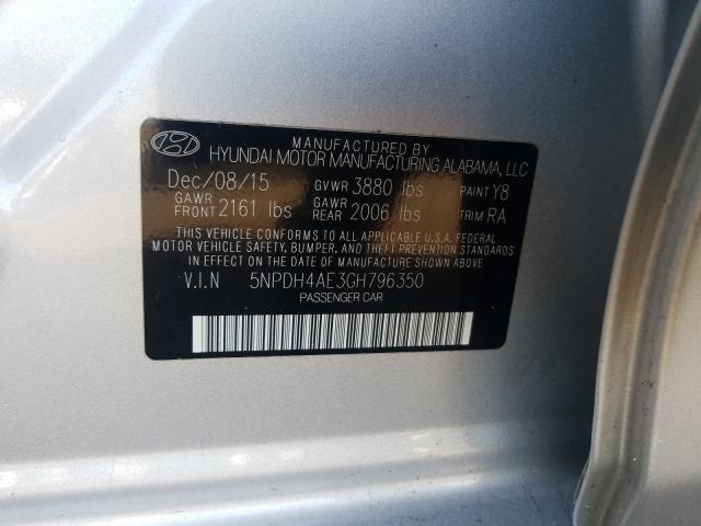 Photo 9 VIN: 5NPDH4AE3GH796350 - HYUNDAI ELANTRA SE 