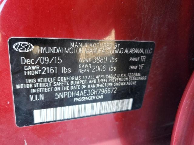 Photo 11 VIN: 5NPDH4AE3GH796672 - HYUNDAI ELANTRA SE 