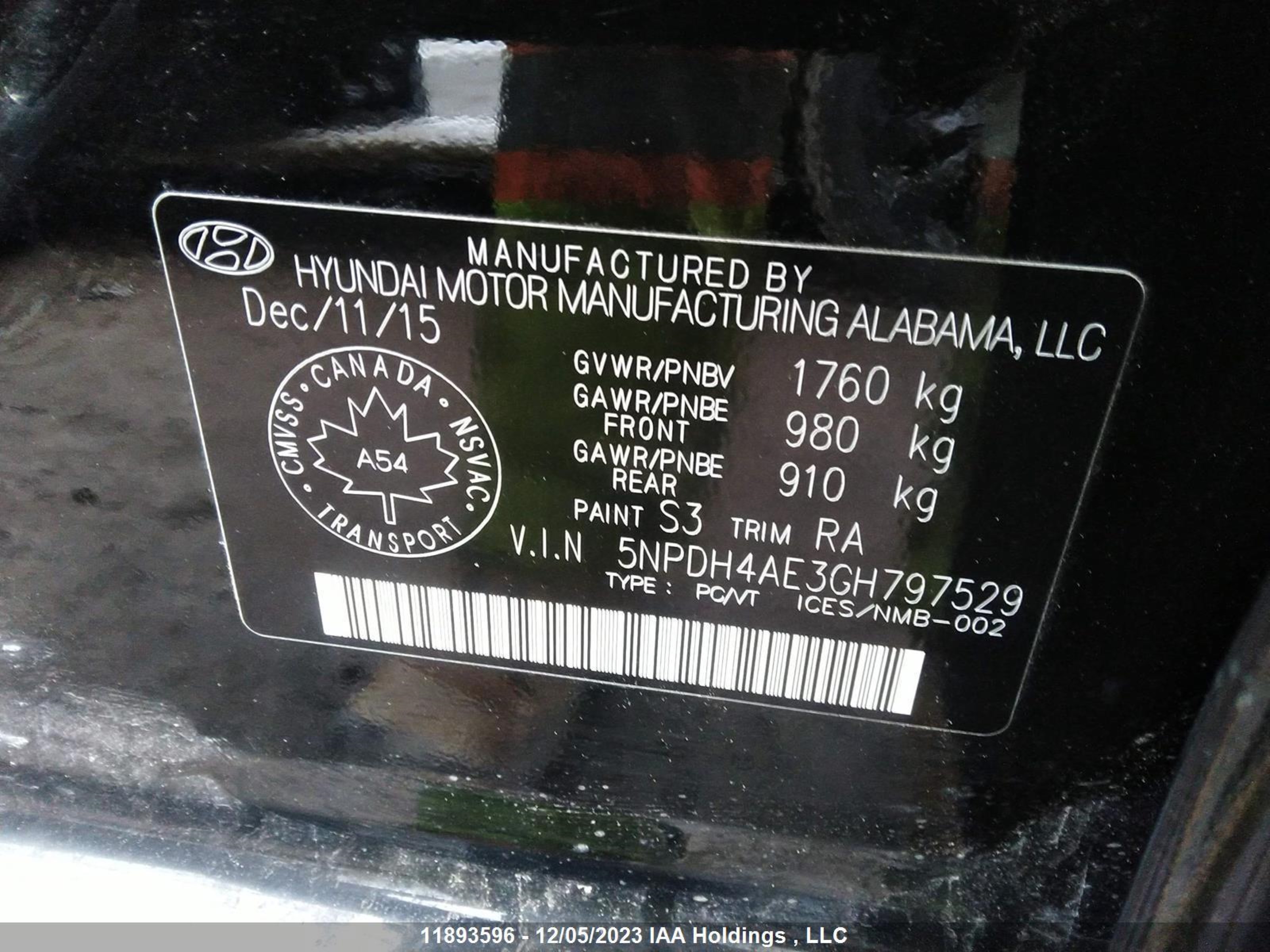 Photo 8 VIN: 5NPDH4AE3GH797529 - HYUNDAI ELANTRA 