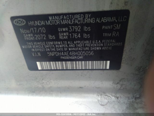 Photo 8 VIN: 5NPDH4AE4BH005056 - HYUNDAI ELANTRA 